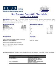 Non-Corrosive Pastes With Filler-Metals Al-Flux 7028 Range