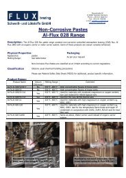 Non Corrosive Pastes Al Flux 028 Range - FLUX Aluminium ...