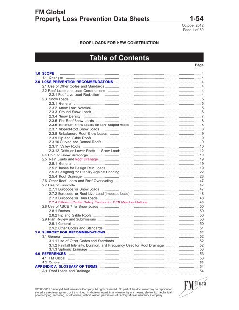 DS 1-54 Roof Loads for New Construction (Data Sheet) - FM Global