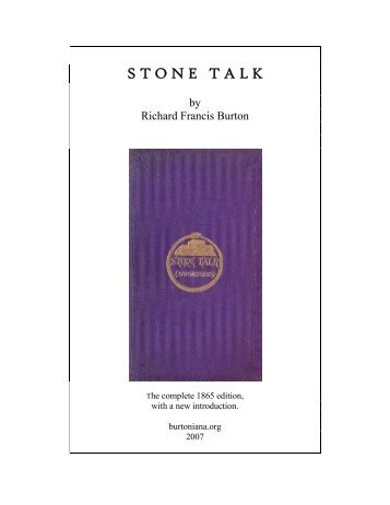 Stone Talk Part 1 - Sir Richard Francis Burton