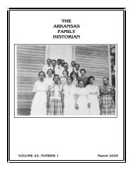 the arkansas family historian - Arkansas Genealogical Society