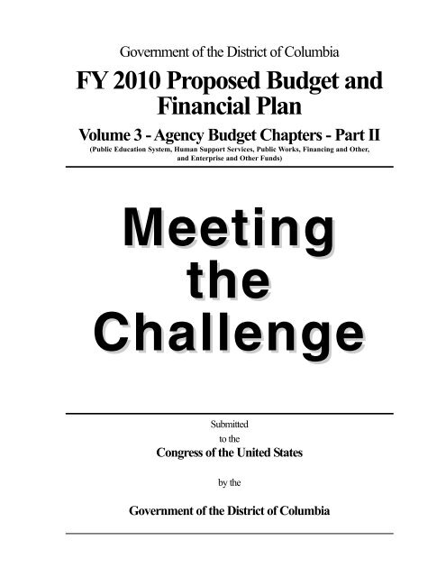 Agency Budget Chapters - Office of the Chief Financial Officer