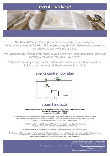 events package events package - Baulkham Hills Sports Club