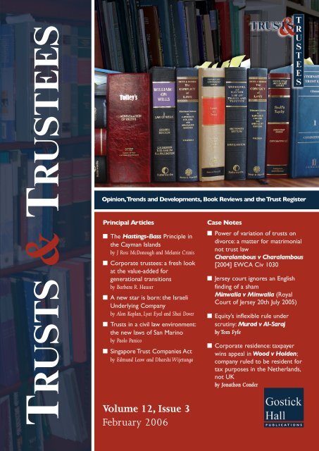Volume 12 Issue 3 - Trusts & Trustees