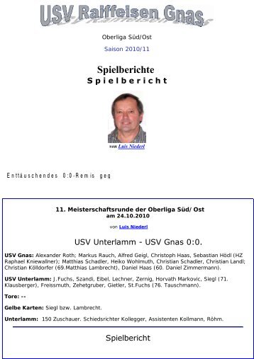 11. Runde: SV Unterlamm - SVG - SV-Gnas
