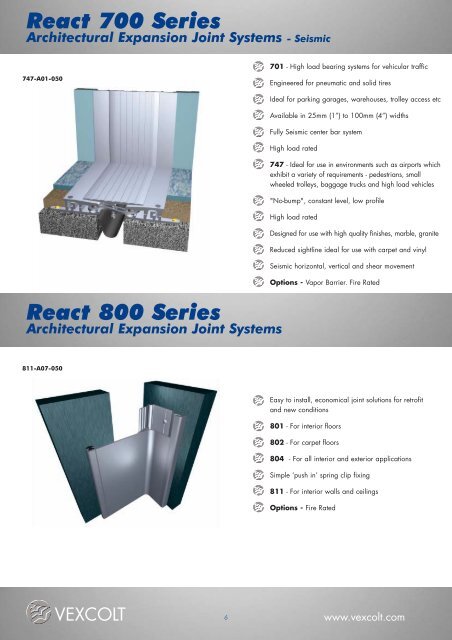 React 300 Series Architectural Expansion Joint Systems - CorkJoint