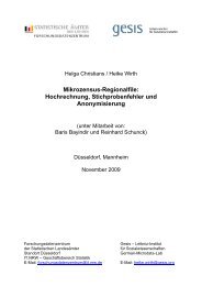 Mikrozensus-Regionalfile: Hochrechnung, Stichprobenfehler und ...