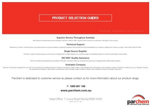 Product Selection CHARTS - Parchem