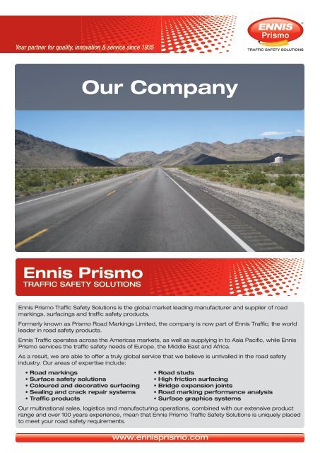 Company Brochure pdf - Ennis Prismo Traffic Safety Solutions