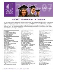 2006-07 Honor Roll of Donors - Abilene Christian University