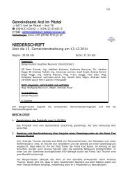 15. GR-Sitzung am 13.12.2011.pdf - Gemeinde Arzl im Pitztal - Land ...