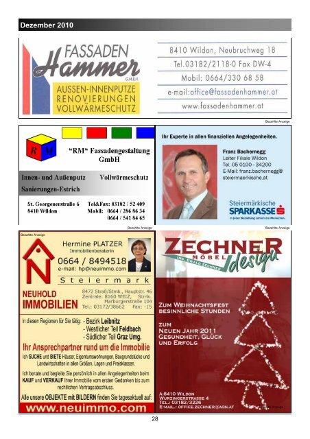 Hier können Sie die Gemeindezeitung von Dezember 2010 - Wildon