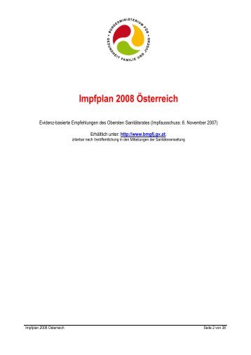 Impfplan 2008 Österreich