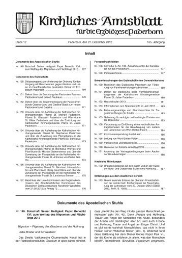 Download des Kirchlichen Amtsblattes 12/2012 - Erzbistum Paderborn
