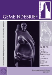 GEMEINDEBRIEF - Martin-Luther-Gemeinde Darmstadt