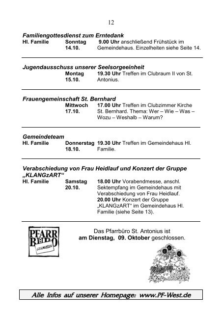 Pfarrblatt Nr. 13-2012 - bei der Seelsorgeeinheit Pforzheim West