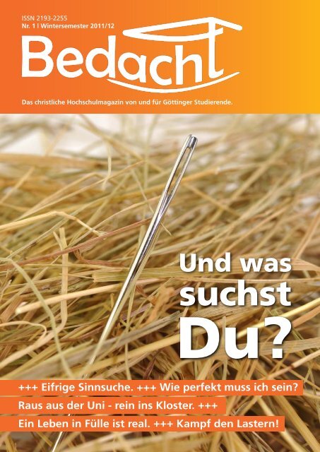 BEDACHT Nr. 1: Und was suchst du? - SMD Göttingen + + + denken