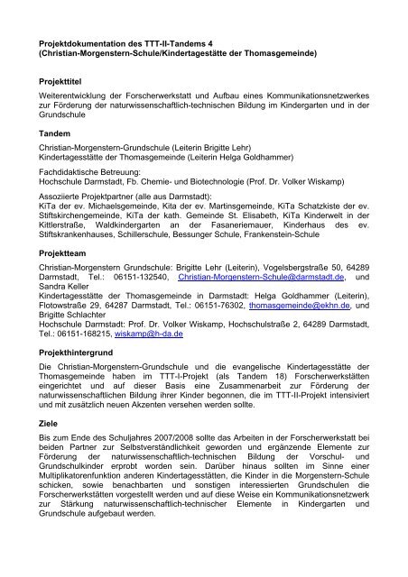 Abschlussbericht Ttt Ii Hochschule Darmstadt