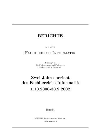 Zwei-Jahresbericht des Departments für Informatik 2000–2002
