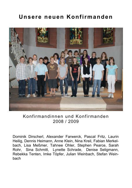 Juni-Juli-August 2008 - Evangelische Kirchengemeinde Westhofen ...