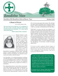 Benedictine Voice - St. Scholastica Monastery - Boerne, Texas