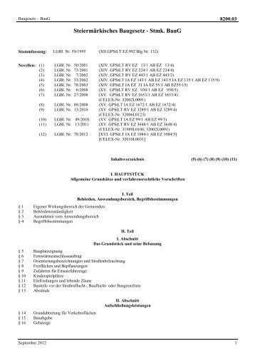 Steiermärkisches Baugesetz - Stmk. BauG - Technik Steiermark