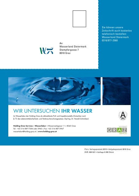 Die Wasserzeitschrift der Steiermark 1/2012 - Wasserland Steiermark