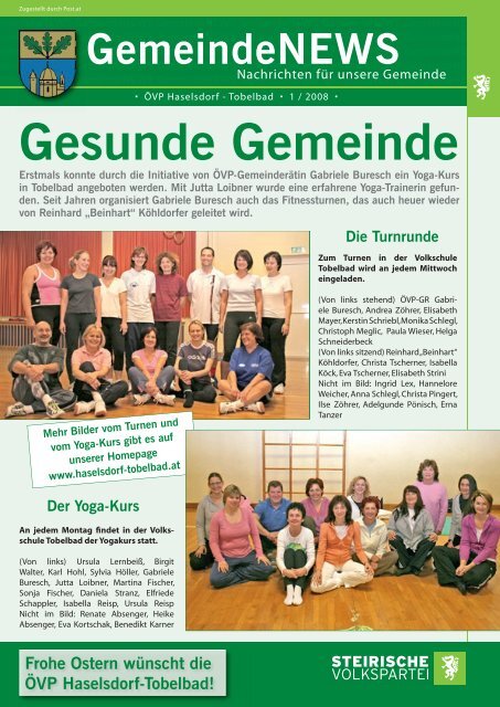 Gesunde Gemeinde - Haselsdorf - Tobelbad, die Homepage der VP ...