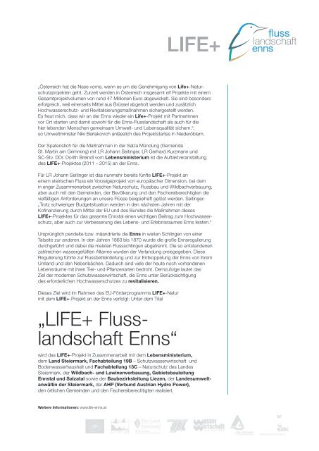 Auftaktveranstaltung Pressemappe 2011-05-27 - LIFE Enns Fluss ...