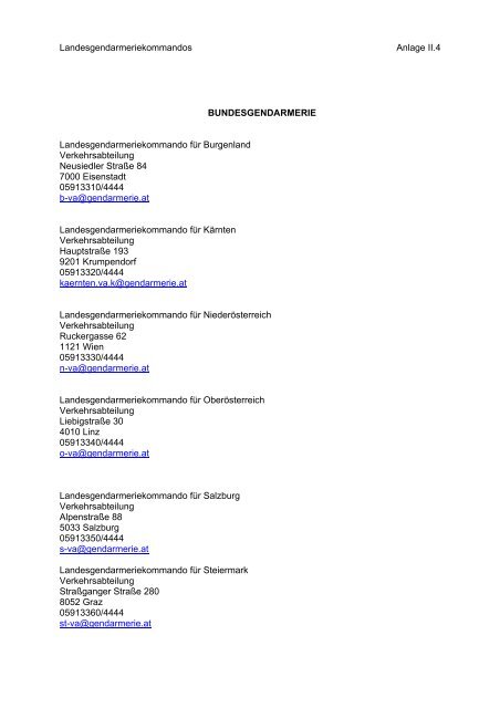 Liste der E-Mail Adressen