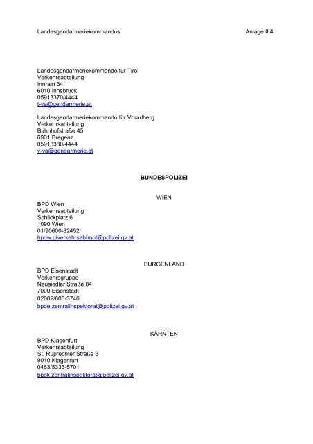 Liste der E-Mail Adressen