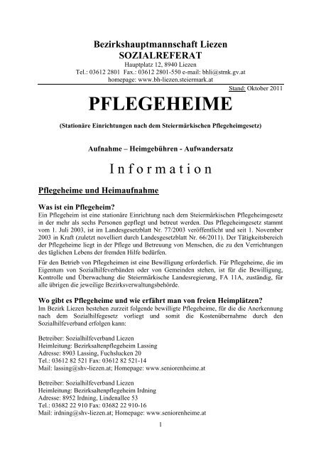 PFLEGEHEIME - Gemeinde Haus
