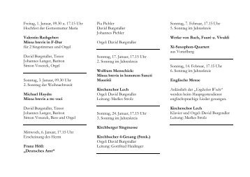 Kirchenmusikprogramm FOLDER 2010.pdf - Pfarre Lech