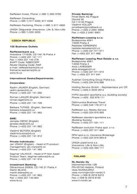 Raiffeisen Bank International subsidiaries