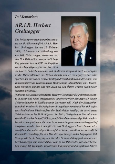 JAHRBUCH 2009 - Polizeisportvereinigung Graz