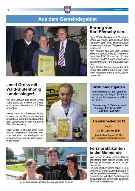 Gemeinde Nachrichten 03/2010_PDF - Gemeinde Studenzen