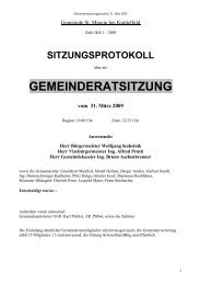 Gemeinderatssitzung 31.03.2009 - St. Marein bei Knittelfeld