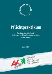 Studie Pflichtpraktikum - AK Portal Mobile - Arbeiterkammer
