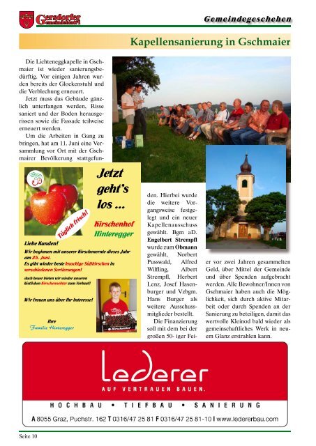 Gemeindeblatt'l ersdorfer - Gemeinde Gersdorf an der Feistritz