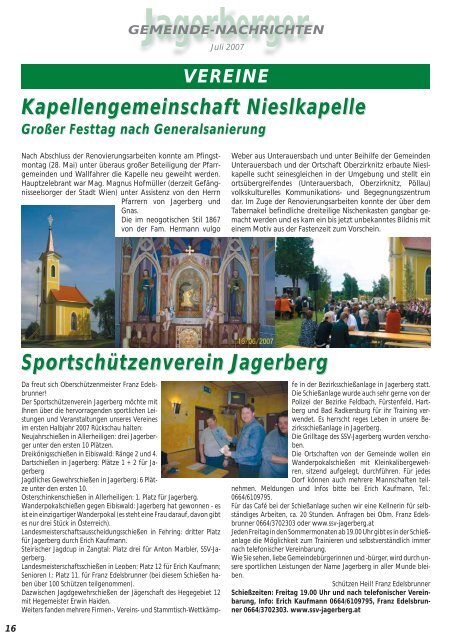 Gemeindenachrichten 1/2007 - Marktgemeinde Jagerberg