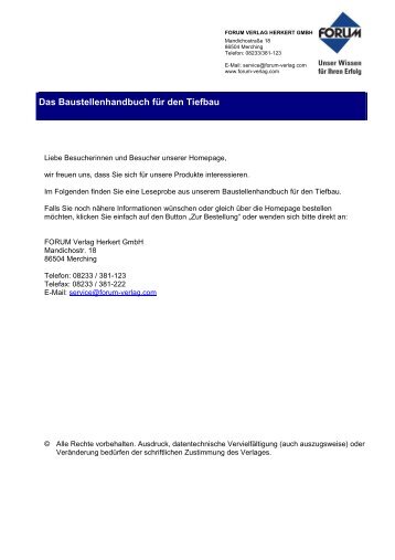 Baugrundprüfung - Forum Verlag Herkert GmbH