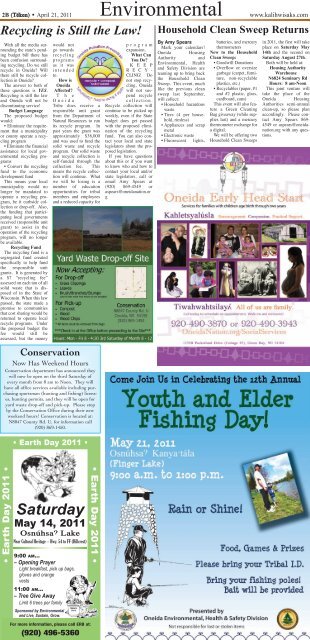 April 21, 2011 - The Oneida Nation of Wisconsin