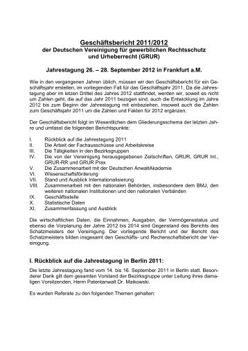 Geschäftsbericht 2011/2012 - GRUR