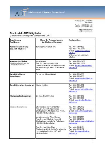 Steckbrief: ADT-Mitglieder