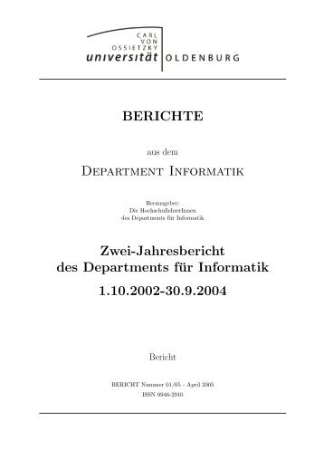 Zwei-Jahresbericht des Departments für Informatik 2002–2004