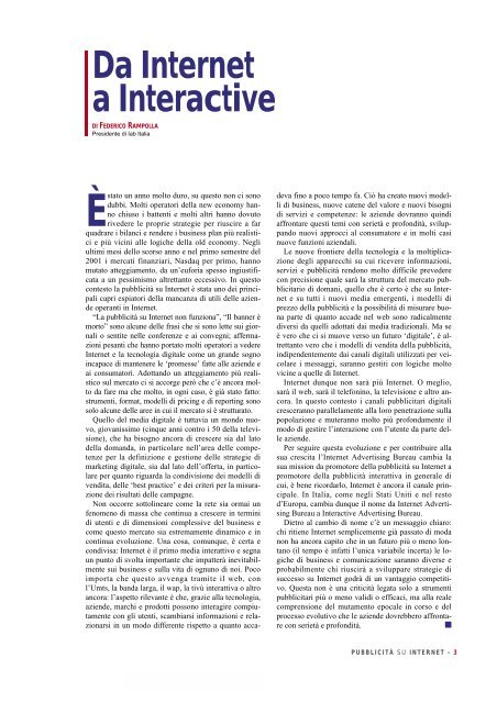 PUBBLICITÀ SU INTERNET - Prima Comunicazione