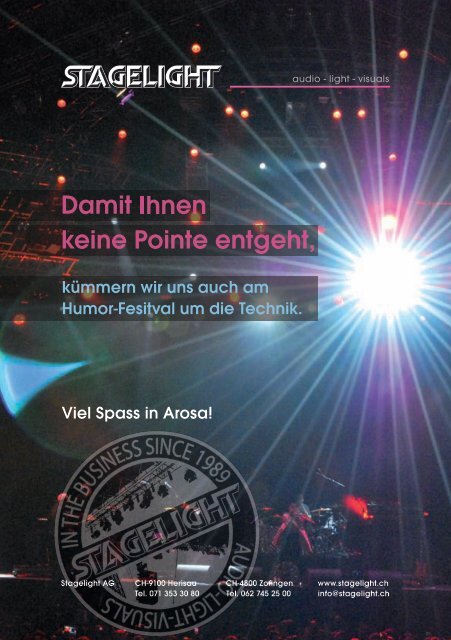 Programmheft Arosa Humor-Festival 2012