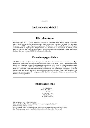 Im Lande des Mahdi I Über den Autor Entstehungsgeschichte ...