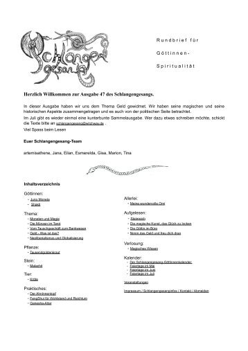 PDF-Ausgabe (ca.1,84 mb) - Schlangengesang