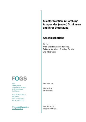 Suchtprävention in Hamburg: Analyse der (neuen ... - FOGS GmbH